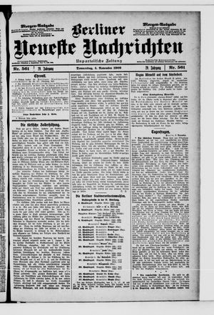 Berliner Neueste Nachrichten vom 04.11.1909