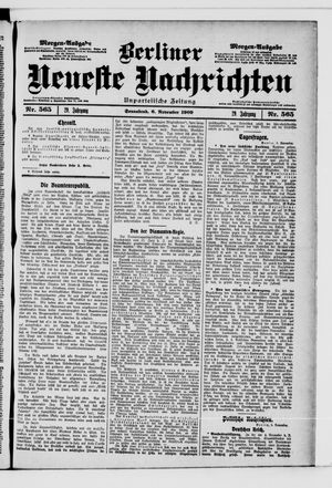 Berliner Neueste Nachrichten vom 06.11.1909