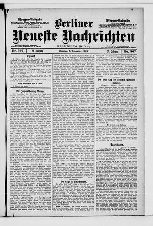 Berliner Neueste Nachrichten vom 07.11.1909