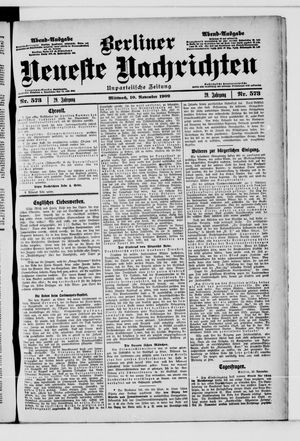 Berliner Neueste Nachrichten vom 10.11.1909