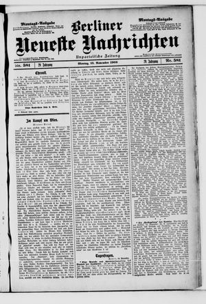 Berliner Neueste Nachrichten on Nov 15, 1909
