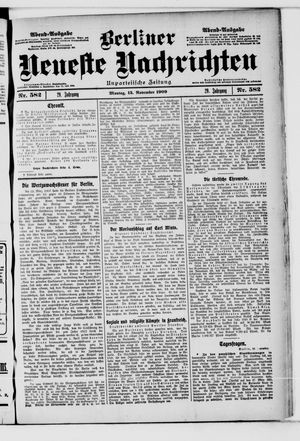 Berliner Neueste Nachrichten on Nov 15, 1909