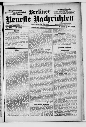 Berliner Neueste Nachrichten vom 16.11.1909