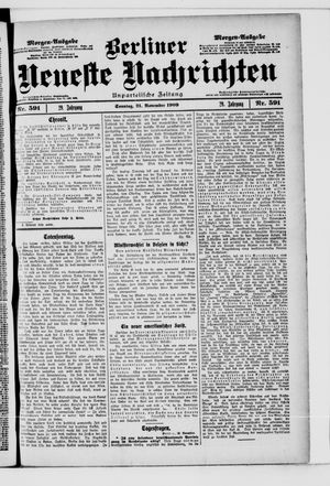 Berliner Neueste Nachrichten vom 21.11.1909
