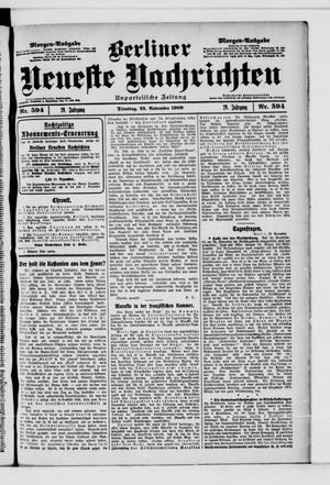 Berliner Neueste Nachrichten on Nov 23, 1909