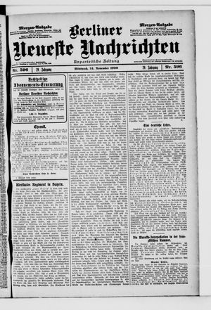 Berliner Neueste Nachrichten vom 24.11.1909