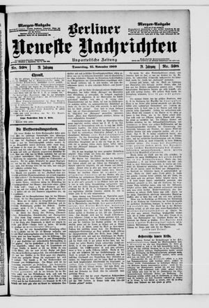 Berliner Neueste Nachrichten vom 25.11.1909