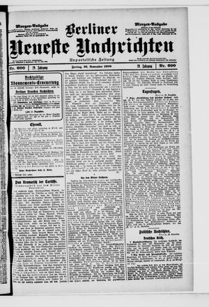 Berliner Neueste Nachrichten vom 26.11.1909