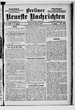 Berliner Neueste Nachrichten vom 26.11.1909