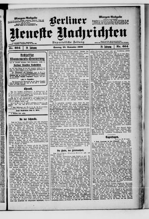 Berliner Neueste Nachrichten vom 28.11.1909
