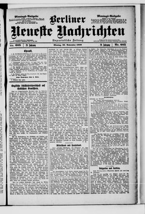 Berliner Neueste Nachrichten vom 29.11.1909