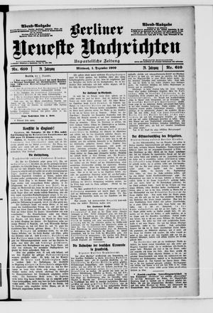 Berliner Neueste Nachrichten vom 01.12.1909