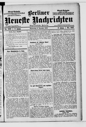 Berliner Neueste Nachrichten vom 09.12.1909