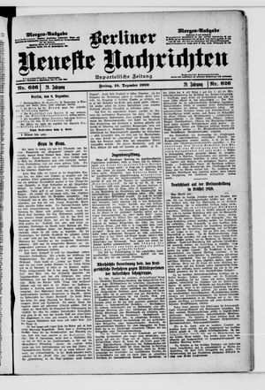 Berliner Neueste Nachrichten vom 10.12.1909