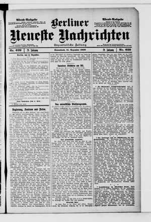 Berliner Neueste Nachrichten vom 11.12.1909