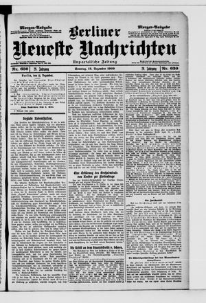 Berliner Neueste Nachrichten vom 12.12.1909