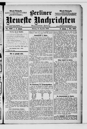 Berliner Neueste Nachrichten vom 13.12.1909
