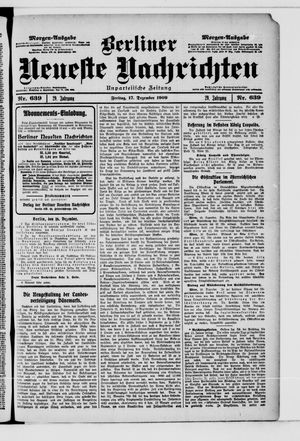 Berliner Neueste Nachrichten vom 17.12.1909