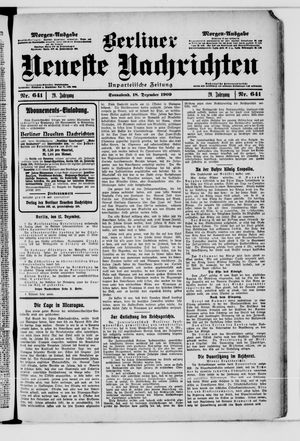 Berliner Neueste Nachrichten vom 18.12.1909