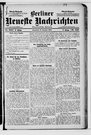 Berliner Neueste Nachrichten vom 18.12.1909