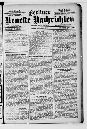 Berliner Neueste Nachrichten vom 20.12.1909