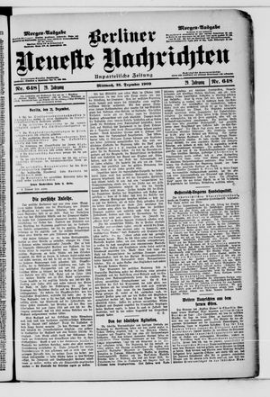 Berliner Neueste Nachrichten vom 22.12.1909