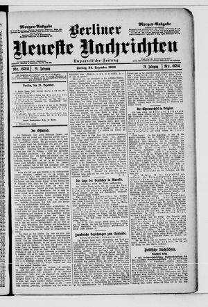 Berliner Neueste Nachrichten vom 24.12.1909