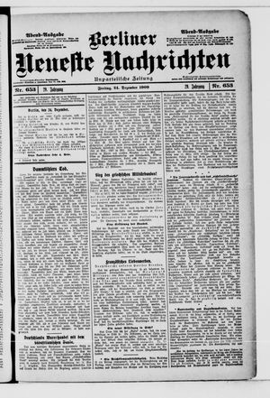 Berliner Neueste Nachrichten vom 24.12.1909