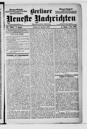 Berliner Neueste Nachrichten vom 31.12.1909