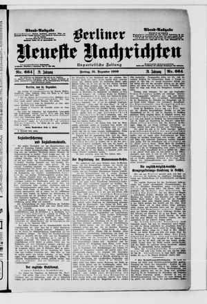 Berliner Neueste Nachrichten vom 31.12.1909