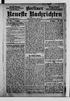 Berliner neueste Nachrichten vom 02.04.1910