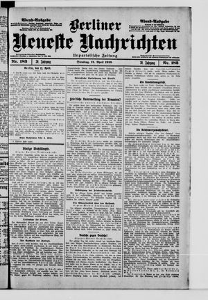 Berliner neueste Nachrichten vom 12.04.1910