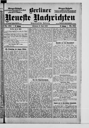 Berliner Neueste Nachrichten on Apr 13, 1910