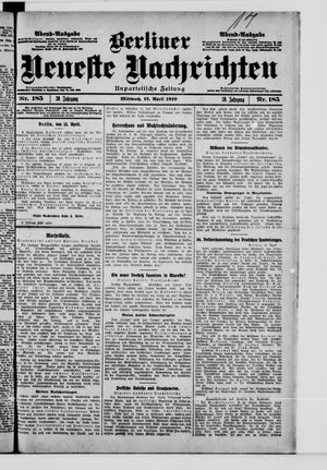Berliner neueste Nachrichten vom 13.04.1910