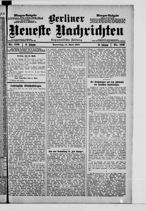 Berliner neueste Nachrichten vom 14.04.1910