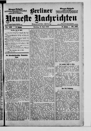 Berliner neueste Nachrichten vom 19.04.1910