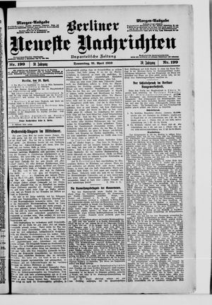 Berliner Neueste Nachrichten vom 21.04.1910