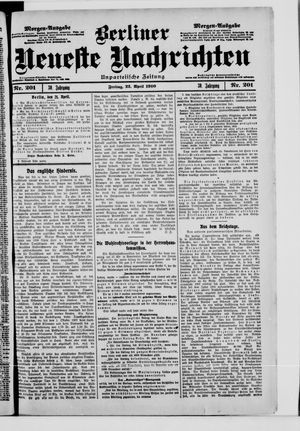 Berliner neueste Nachrichten on Apr 22, 1910