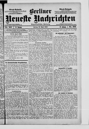 Berliner neueste Nachrichten vom 22.04.1910