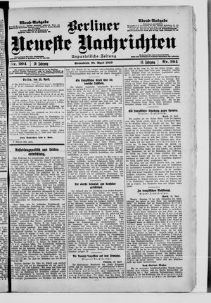 Berliner neueste Nachrichten on Apr 23, 1910