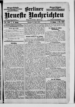 Berliner Neueste Nachrichten vom 24.04.1910