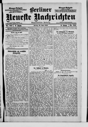 Berliner Neueste Nachrichten on Apr 29, 1910