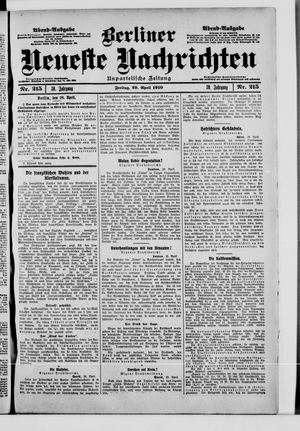 Berliner neueste Nachrichten vom 29.04.1910