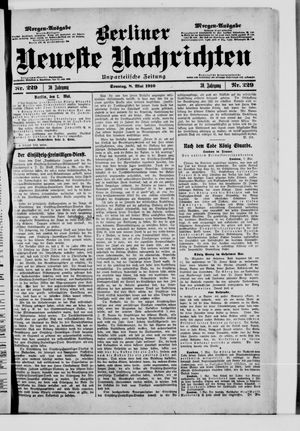 Berliner Neueste Nachrichten vom 08.05.1910