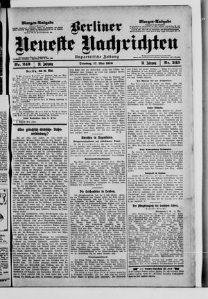 Berliner Neueste Nachrichten vom 17.05.1910