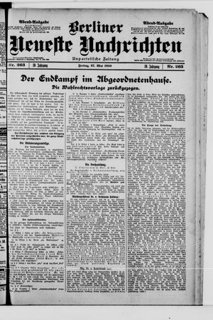 Berliner Neueste Nachrichten vom 27.05.1910
