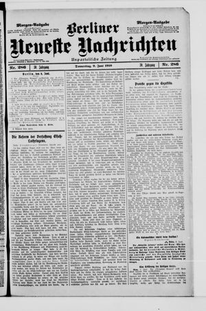 Berliner Neueste Nachrichten vom 09.06.1910