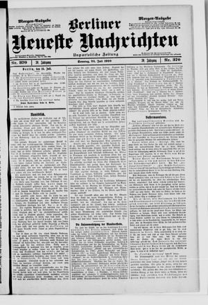 Berliner Neueste Nachrichten vom 24.07.1910
