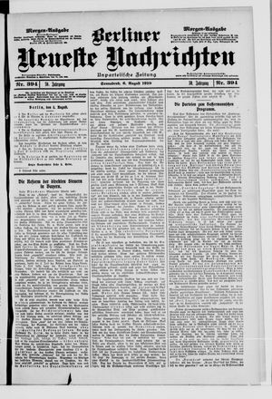 Berliner Neueste Nachrichten vom 06.08.1910