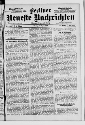 Berliner Neueste Nachrichten vom 08.08.1910
